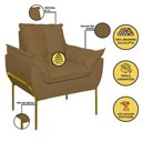 Ver imagem 4 de Kit 02 Poltronas Base Metal Dourado Sala, Quarto Escritório Cor:capuccino