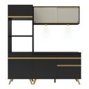 Ver imagem 7 de Armário de Cozinha Compacta 182cm com Leds Veneza Up Multimóveis V2020 Preto/Dourado