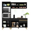 Ver imagem 6 de Armário de Cozinha Compacta 182cm com Leds Veneza Up Multimóveis V2020 Preto/Dourado