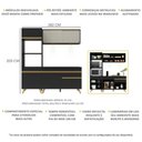Ver imagem 4 de Armário de Cozinha Compacta 182cm com Leds Veneza Up Multimóveis V2020 Preto/Dourado