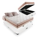 Ver imagem 1 de Cama Box com Baú Queen Sintético Branco + Colchão de Molas Ensacadas - Anjos - Classic 158x198x68cm