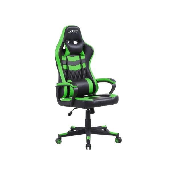 Cadeira Gamer Elite Reclinável com 2 Almofadas Pc Top Se1010 Verde - 2