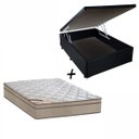 Ver imagem 1 de Cama Box Baú Casal + Colchão Molas Castor Revolution Tecnopedic 138x188 - Preto