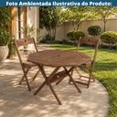 Ver imagem 4 de Mesa Dobrável Oitavada Ipanema Mestra Móveis 120cm Largura Madeira Maciça Nogueira 74cm (A)