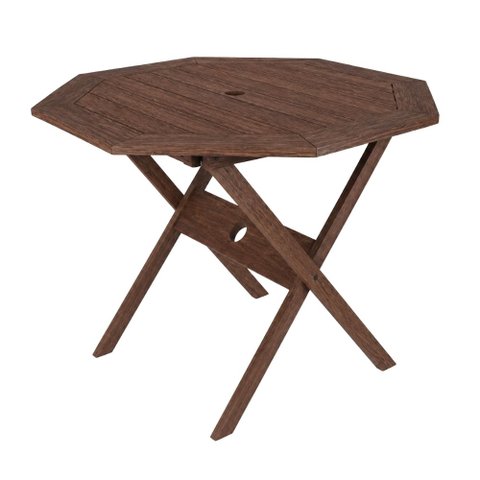 Mesa Dobrável Oitavada Ipanema Mestra Móveis 120cm Largura Madeira Maciça Nogueira 74cm (A)