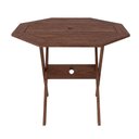 Ver imagem 3 de Mesa Dobrável Oitavada Ipanema Mestra Móveis 120cm Largura Madeira Maciça Nogueira 74cm (A)
