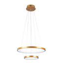 Ver imagem 1 de Pendente Lustre Led Moderno 2 Aros Arcos Anéis 20cm e 40cm Atenas 29w 6500k Bivolt Pronto para Insta