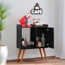 Ver imagem 5 de Aparador Buffet Balcão Cantinho do Café Retrô 1 Porta Linus - Preto