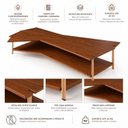 Ver imagem 6 de Mesa de Centro Caribe 170cm em Madeira Laminada Imbuia Mel com Metal Champanhe