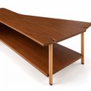 Ver imagem 5 de Mesa de Centro Caribe 170cm em Madeira Laminada Imbuia Mel com Metal Champanhe