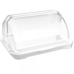 Porta Pão Acrílico Suporte Com Tampa Retrátil Transparente UZ Utilidades Cesto  - 2