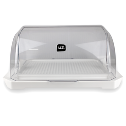 Porta Pão Acrílico Suporte Com Tampa Retrátil Transparente UZ Utilidades Cesto  - 3