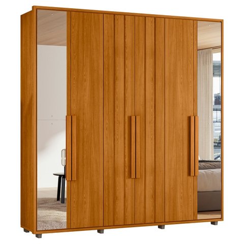 Guarda Roupa Casal 230cm com Espelho Barok Cinamomo Z10 - Mpozenato