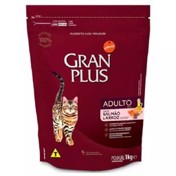 Ração Gran Plus Gatos Adultos Salmão e Arroz 1kg - 1 Ração Gran Plus Gatos Adultos Salmão e Arroz 1kg - 1