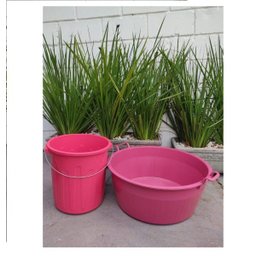 Bacia Plástica 80 Litros Multiuso e Balde de 30 Litros Rosa - 6