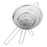 Conjunto 3 Peneiras para Cozinha Aço Inox Luxo Tamanhos P M G - 1