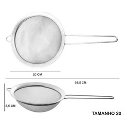 Conjunto 3 Peneiras para Cozinha Aço Inox Luxo Tamanhos P M G - 10