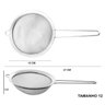 Conjunto 3 Peneiras para Cozinha Aço Inox Luxo Tamanhos P M G - 8