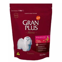 Ração GranPlus Menu Cães Mini Carne e Arroz 3kg - 1