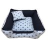 Caminha de cachorro 45 x 45 cm cama pet lavável P coroa azul - 1