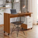 Ver imagem 1 de Mesa Escrivaninha Alessa M1 Lukaliam 2 Gavetas Office Jequitiba/off White