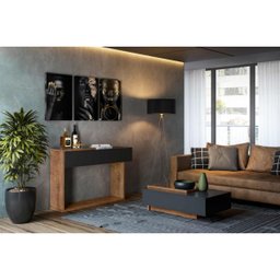 Aparador Milão Preto Fosco com Amêndoa - Lukaliam Móveis - 2