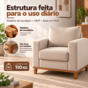 Ver imagem 5 de Poltrona Decorativa Prada 1 Lugar em Linho Bege