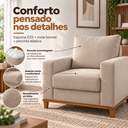 Ver imagem 4 de Poltrona Decorativa Prada 1 Lugar em Linho Bege