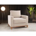 Ver imagem 2 de Poltrona Prada Base de Madeira Linho Bege