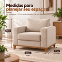 Ver imagem 6 de Poltrona Decorativa Prada 1 Lugar em Linho Bege