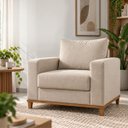 Ver imagem 1 de Poltrona Decorativa Prada 1 Lugar em Linho Bege