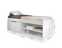 Ver imagem 4 de Cama Box Sapateira Solteiro Vanessa 0,88 Branco com Colchão - Framar Móveis