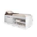 Ver imagem 4 de Cama Box Sapateira Solteiro Vanessa 0,88 Branco com Colchão - Framar Móveis