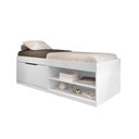 Ver imagem 3 de Cama Box Sapateira Solteiro Vanessa 0,88 Branco com Colchão - Framar Móveis