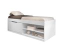 Ver imagem 3 de Cama Box Sapateira Solteiro Vanessa 0,88 Branco com Colchão - Framar Móveis