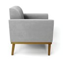Ver imagem 7 de Poltrona Decorativa Isabella Pés Fixo em Madeira Castanho Suede Cinza G19 - Gran Belo