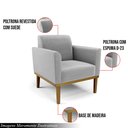 Ver imagem 3 de Poltrona Decorativa Isabella Pés Fixo em Madeira Castanho Suede Cinza G19 - Gran Belo