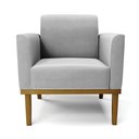 Ver imagem 6 de Poltrona Decorativa Isabella Pés Fixo em Madeira Castanho Suede Cinza G19 - Gran Belo