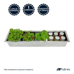 Calha Seca Embutir Sobrepor Porta Temperos Para Cuba de Cozinha Aço Inox 304 - 2