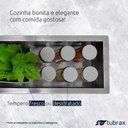 Ver imagem 3 de Calha Seca Embutir Sobrepor Porta Temperos Para Cuba de Cozinha Aço Inox 304
