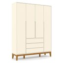 Ver imagem 1 de Guarda Roupa Infantil Nature Clean 4 Portas Off White Eco Wood – Matic