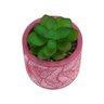Vaso Cimento Vinho Planta Artificial 9x7x7cm - 2