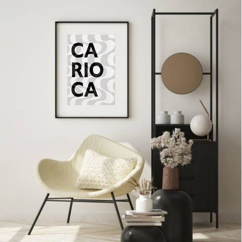 Quadro Rio de Janeiro Carioca - 60x48cm:madeira Branca