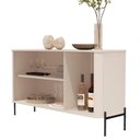 Ver imagem 4 de Buffet Cecília 3 Portas MDP 133cm Off White Preto Bechara Móveis