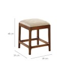 Ver imagem 2 de Banqueta Paris Baixa - Acabamento Champagne - Tecido Veludo Paris Marfim