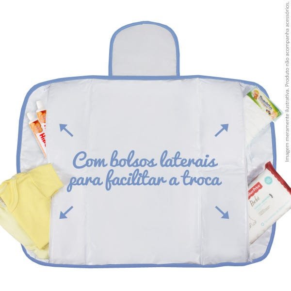 Trocador Portátil com Bolsos Internos Nanna Baby - Losango Azul - 4