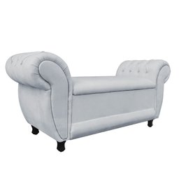 Divã Recamier Com Baú Grécia 1,55 Cm Suede Cinza - 2