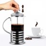 Cafeteira Francesa Chaleira Vidro Maquina Cafe 350ml Prensa Cremeira Bule French Press Inox - 5