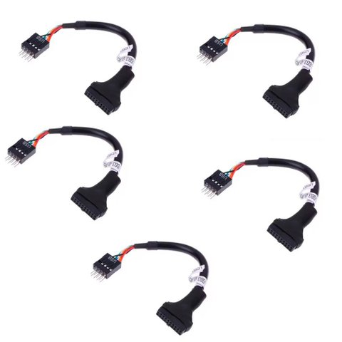 Kit C/ 5 Adaptador Conversor Usb 3.0 Fêmea P/ Usb 2.0 Macho P/ Placa Mãe Gabinete