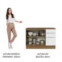 Ver imagem 5 de Balcão de Pia Cozinha 2 Portas e 3 Gavetas (com Tampo) Rustic/branco Stella Madesa Rustic/branco